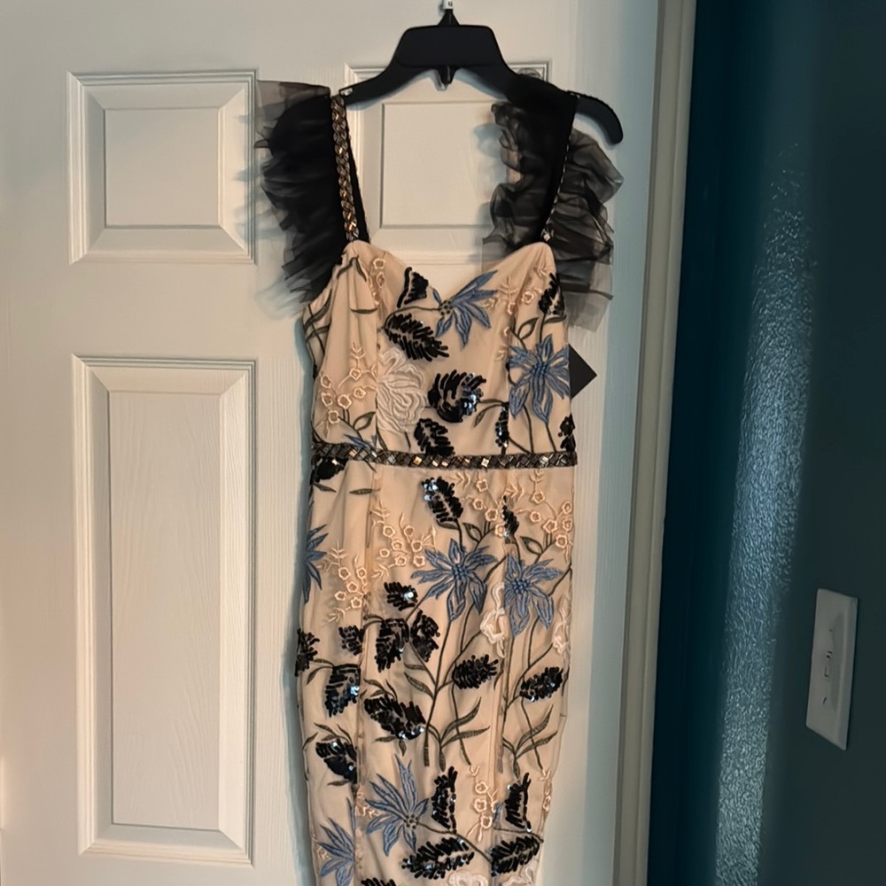 Lulu's Cream and Black Mini Dress